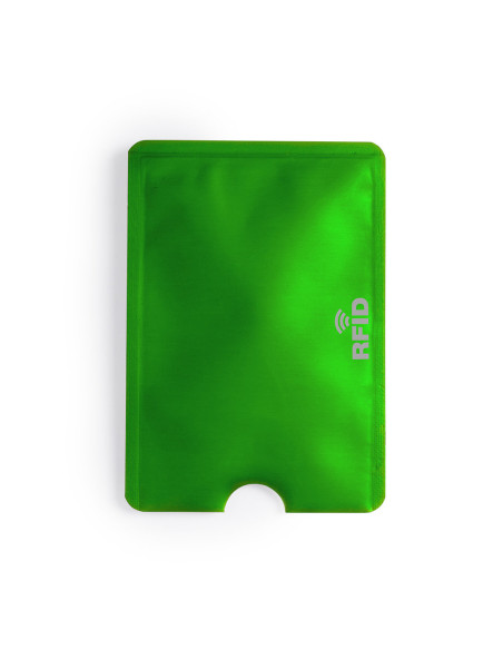Porta tarjetas personalizado RFID en aluminio con muesca.
