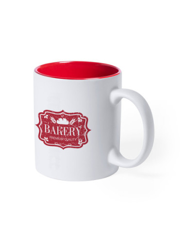 Taza Cerámica Publicitaria 350ml. Exterior blanco
