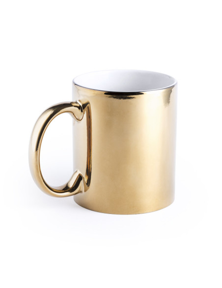 Taza de Cerámica Personalizable de 350ml acabado Metal