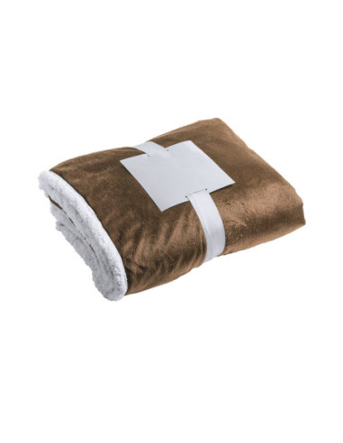 Manta publicitaria bicolor, coral fleece, sherpa.