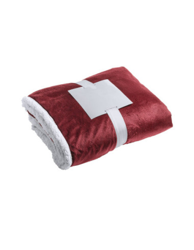 Manta publicitaria bicolor, coral fleece, sherpa.