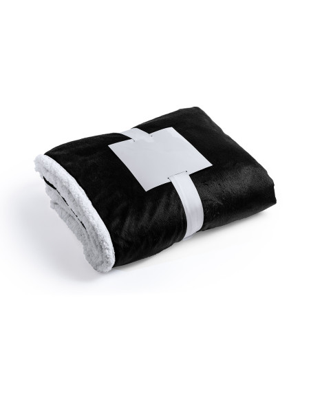 Manta publicitaria bicolor, coral fleece, sherpa.