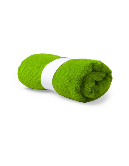 Toalla de microfibra para publicidad con cinta marcaje.