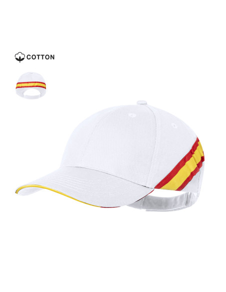 Gorra personalizada bandera España, 100% algodón peinado, 6 paneles