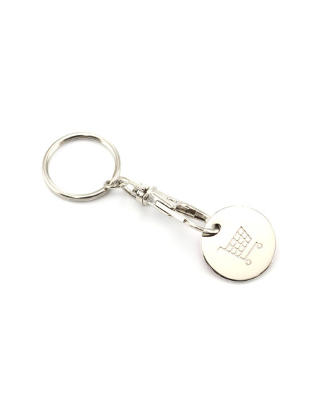 Llaveros personalizados baratos con moneda extraíble.