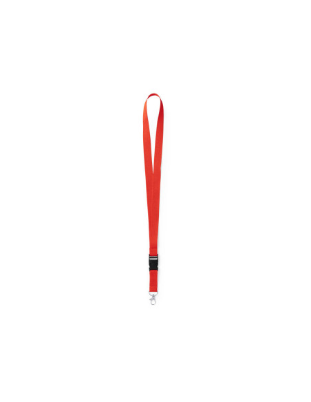 Lanyards corporativos con hebilla multifunción y gancho.