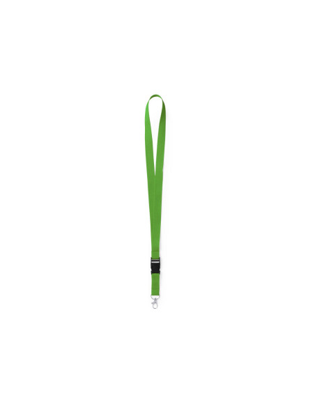 Lanyards corporativos con hebilla multifunción y gancho.