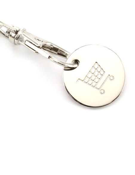 Llaveros personalizados baratos con moneda extraíble.