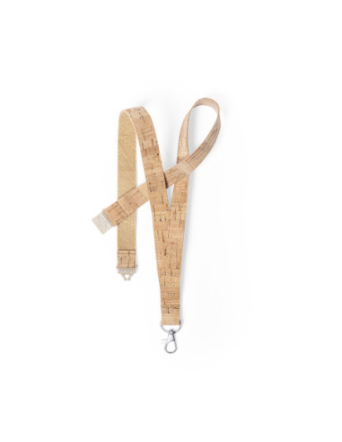 Lanyard publicitario ECO en corcho natural con cierre