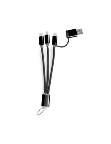 Cargador publicitario dual, Micro USB/Lightning, Tipo C.