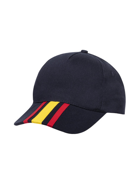 Gorra personalizada diseño España, 5 paneles, 100% algodón peinado