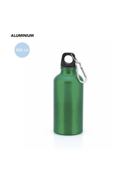 Botella personalizada de aluminio, 400ml y mosquetón