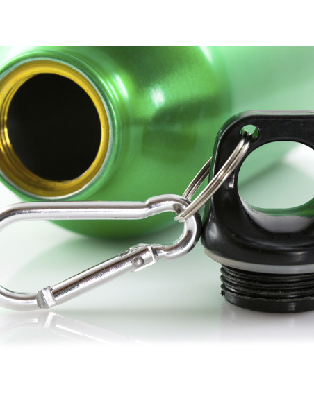 Botella personalizada de aluminio, 400ml y mosquetón