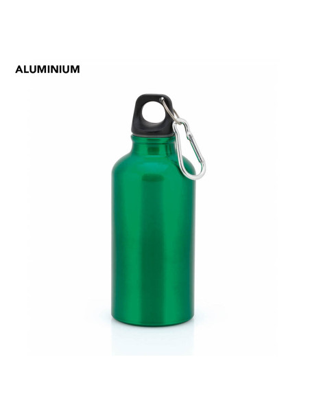 Botella personalizada de aluminio, 400ml y mosquetón
