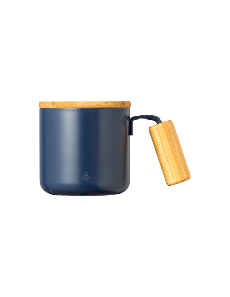 Taza térmica de 330ml Acero Reciclado, tapa de Bambú.