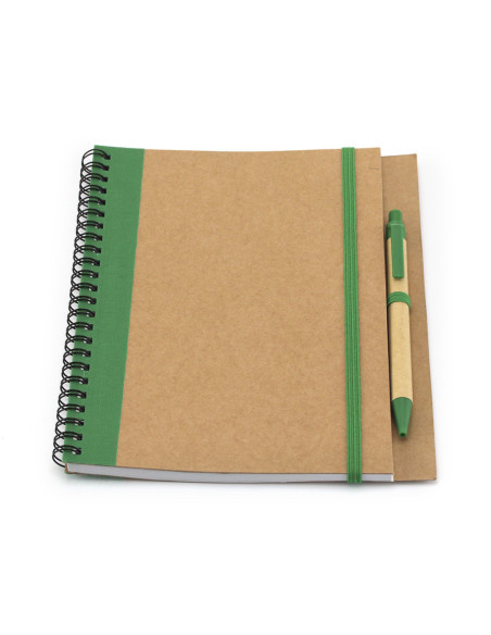 Libreta Personalizada de Anillas, Cartón reciclado con Bolígrafo