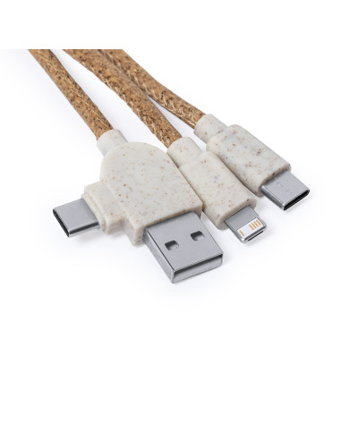 Cargador publicitario USB ECO en Corcho,...