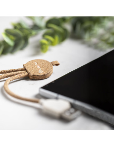 Cargador publicitario USB ECO en Corcho,...