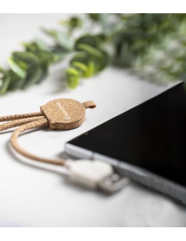 Cargador publicitario USB ECO en Corcho,...