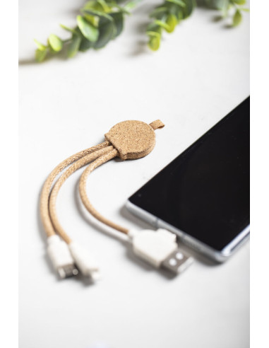 Cargador publicitario USB ECO en Corcho,...