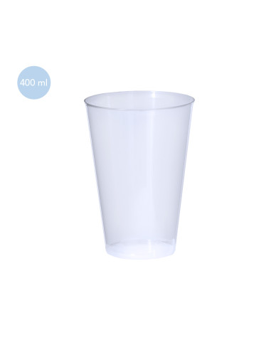 Vaso para festivales de plástico reutilizable de 400ml en PP translúcido