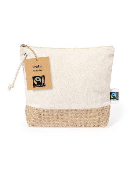 Neceser personalizado Fairtrade en algodón y yute.