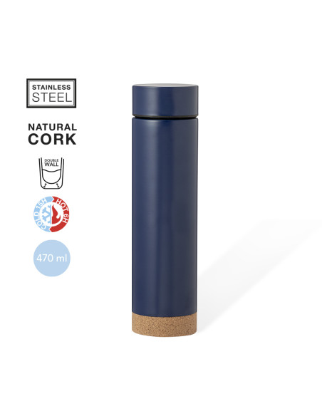 Termo Personalizado 470ml Acero Inox base Corcho. Caja ECO