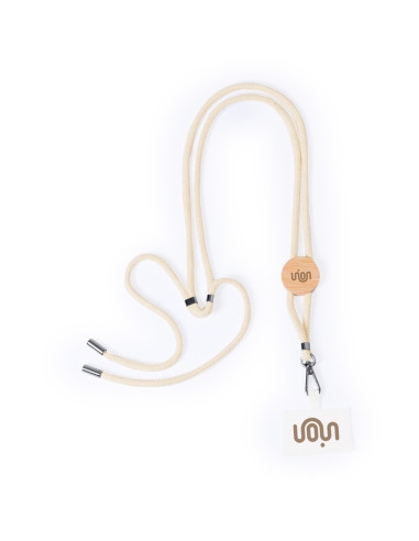 Lanyard personalizado con bambú y mosquetón...