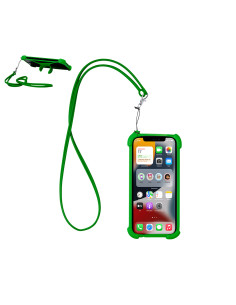Lanyard publicitario con soporte móvil y mosquetón. 2