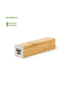 Power bank compacto ECO en Bambú personalizado 2200 mAh.