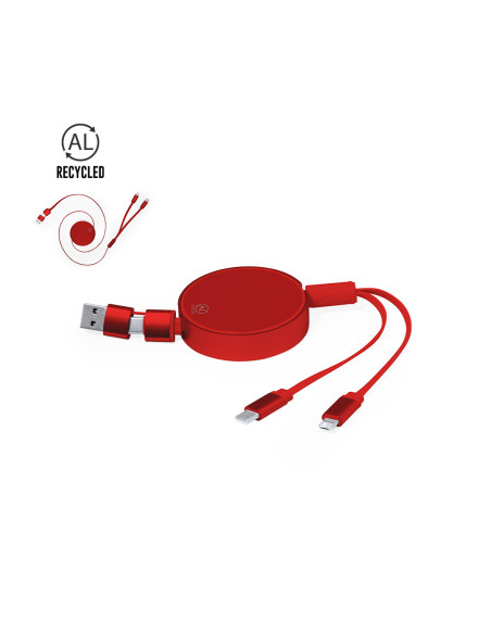 Cargador publicitario ECO en Aluminio Reciclado, multi-conexión.