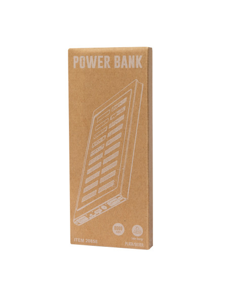 Power bank solar en Aluminio personalizado 8000 mAh.