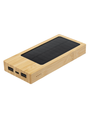 Power bank solar ECO en Bambú personalizado de...