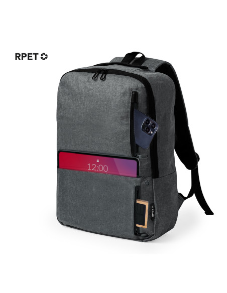Mochila para Publicidad 600D RPET. Con cremallera doble