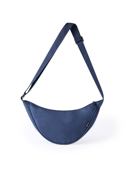 Riñonera publicitaria RPET con cremallera y doble tirador.