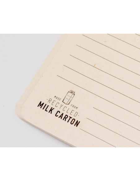 Libreta de cartones de Leche Reciclados personalizada. Tapas blandas