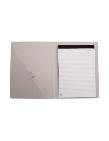 Carpeta portafolios personalizada, cartón reciclado, bloc y soporte