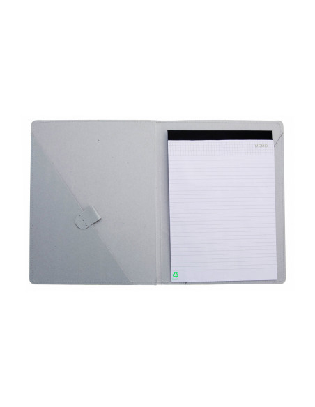 Carpeta portafolios personalizada, cartón reciclado, bloc y soporte