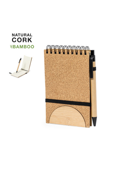 Libreta de Anillas en Corcho y Bambú para personalizar