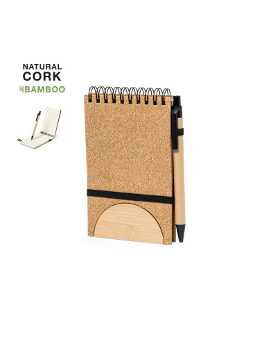Libreta de Anillas en Corcho y Bambú para...
