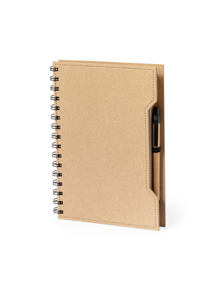 Libreta personalizada Cartón reciclado, Notas adhesivas con bolígrafo