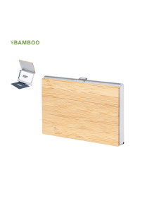 Porta tarjetas personalizado ECO en bambú con cierre de...
