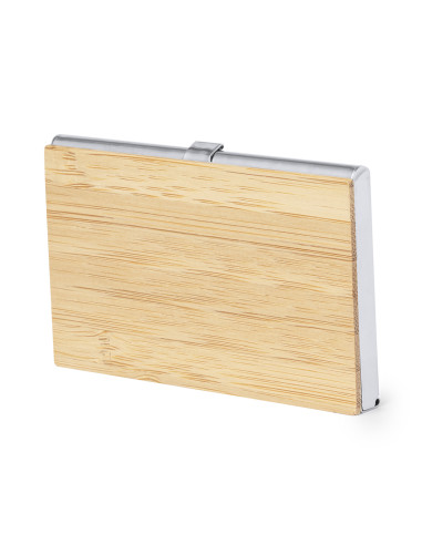 Porta tarjetas personalizado ECO en bambú con...