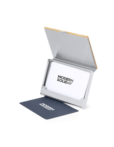 Porta tarjetas personalizado ECO en bambú con...
