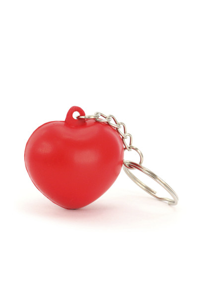 Llavero antiestrés de corazón personalizado en suave PU.
