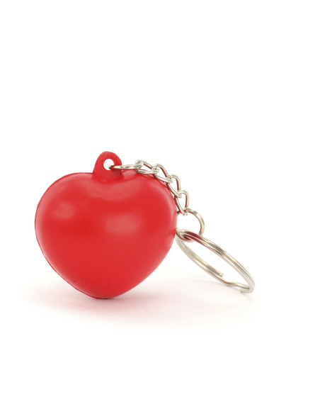 Llavero antiestrés de corazón personalizado en suave PU.