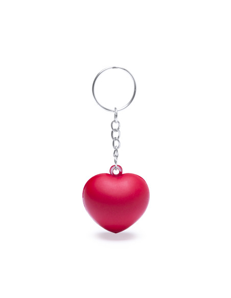 Llavero antiestrés de corazón personalizado en suave PU.