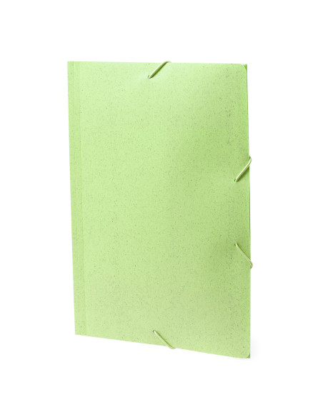 Carpeta de caña de trigo personalizada con cierre elástico.