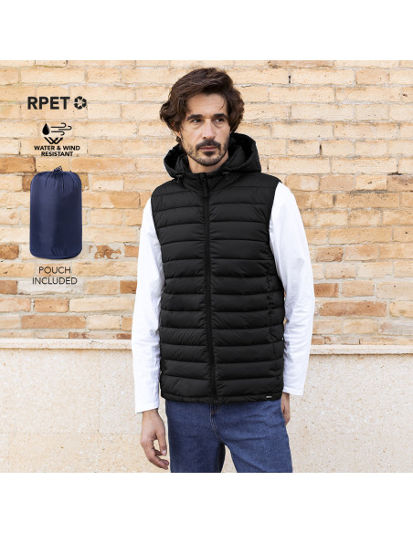 Chaleco con logo para empresa en RPET, ligero y resistente, XS-XXL.