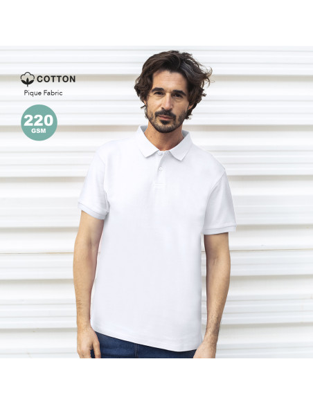 Polo para Publicidad blanco, 100% Algodón, S-3XL.